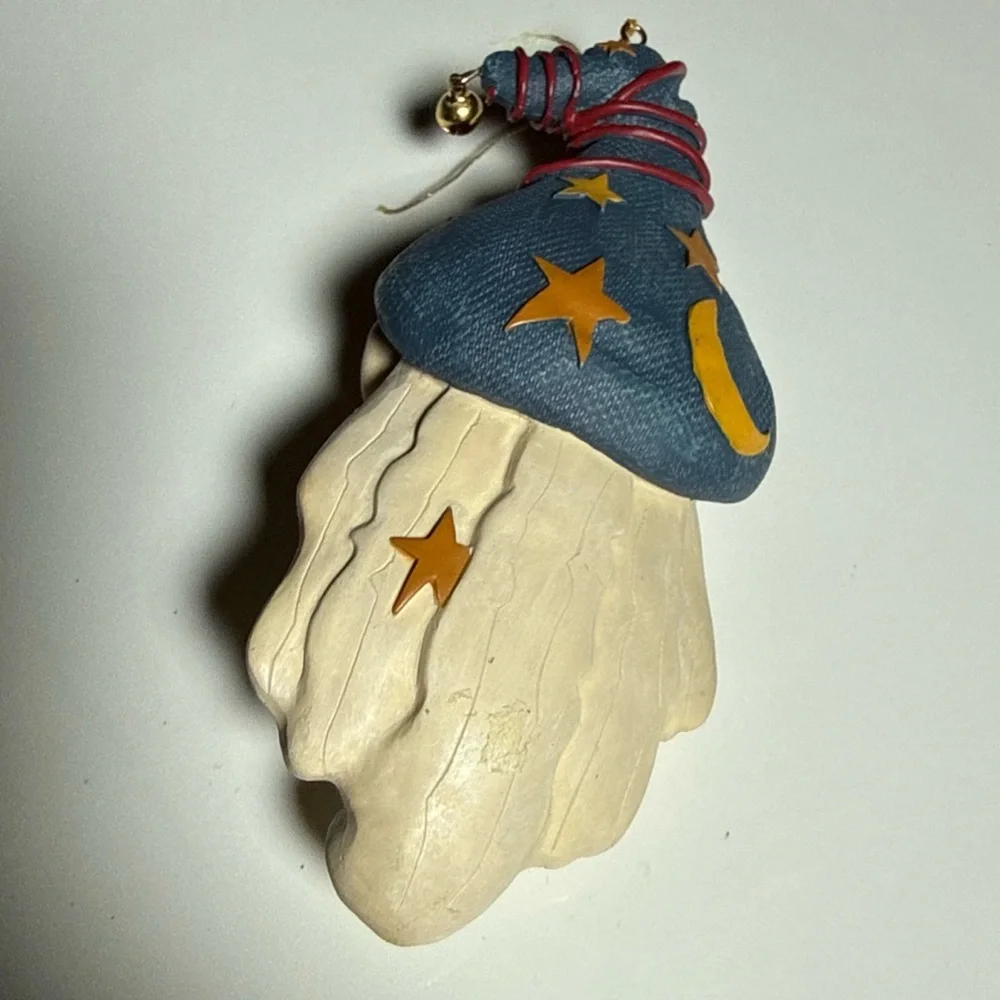 Santa Wizard Ornament Santa Celestial Hat Stars Christmas Halloween Santa Resin